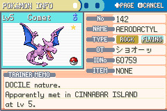 Aerodactyl (the Fossil Pokémon)