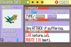 Phase 2 - Taillow (the Tiny Swallow Pokémon)